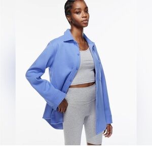 Aritzia TNA cozy fleece playful purple boyfriend shacket - size M